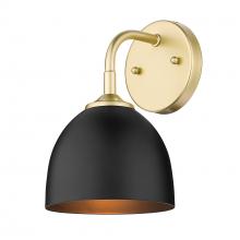  6956-1W OG-BLK - Zoey 1-Light Wall Sconce in Olympic Gold with Matte Black Shade